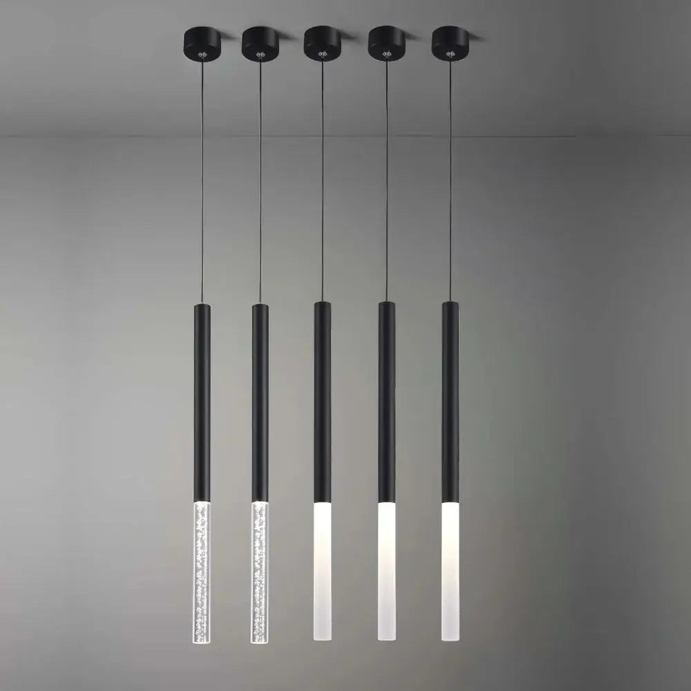 Modern black & white cylinder led pendant light for kitchen
