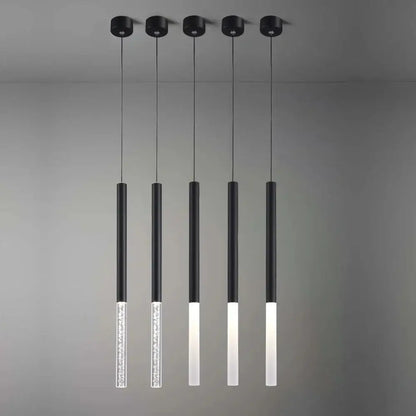 Modern black & white cylinder led pendant light for kitchen