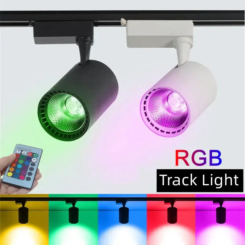 Modern black & white decorbites colorful cob track light stage system