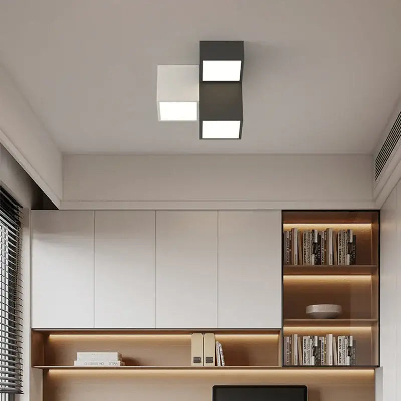 Modern black & white geometric chandelier bedroom light