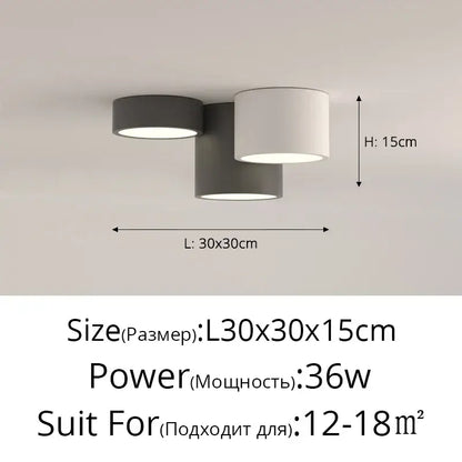 Modern black & white geometric chandelier bedroom light