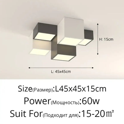 Modern black & white geometric chandelier bedroom light
