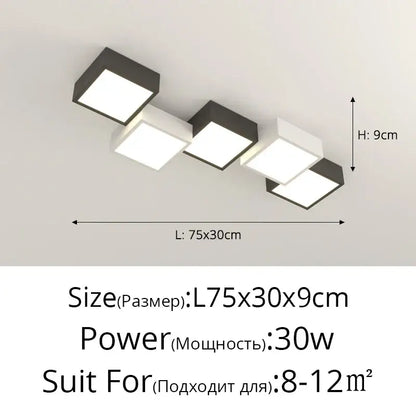 Modern black & white geometric chandelier bedroom light