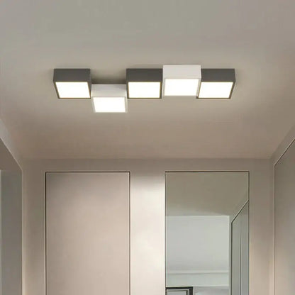 Modern black & white geometric chandelier bedroom light