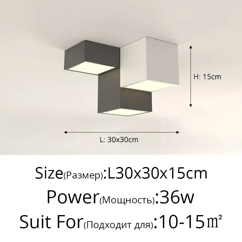 Modern black & white geometric chandelier bedroom light
