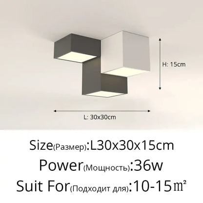 Modern black & white geometric chandelier bedroom light