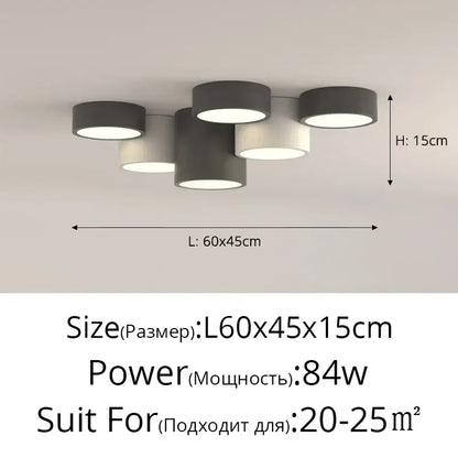 Modern black & white geometric chandelier bedroom light