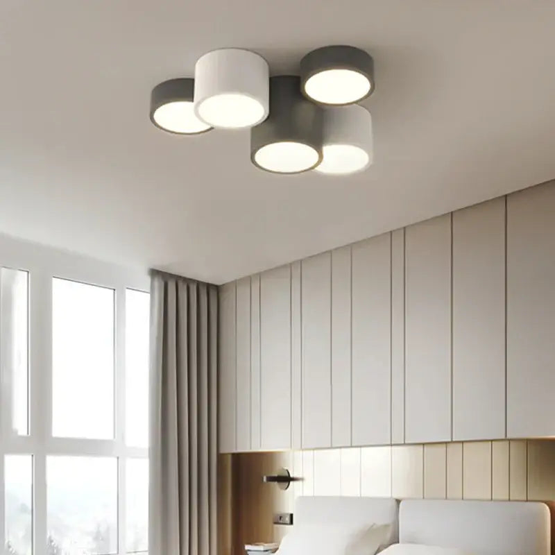 Modern black & white geometric chandelier bedroom light