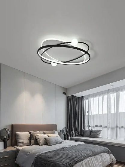 Modern black & white led ceiling light living room