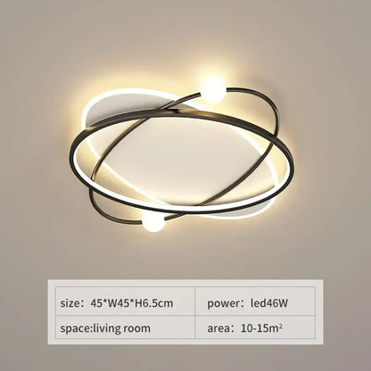 Modern black & white led ceiling light living room