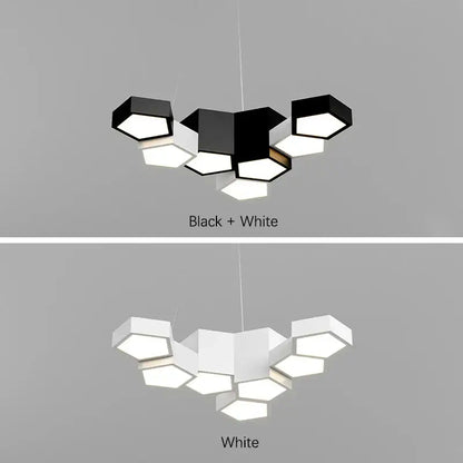 Modern black white diamond led chandelier living room pendant light