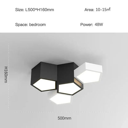 Modern black white diamond led chandelier living room pendant light