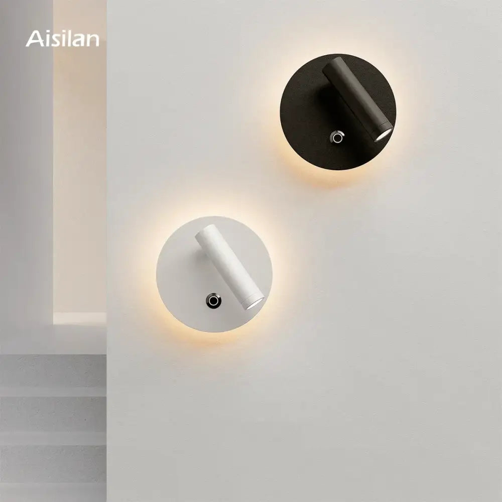 Modern black & white dimmable led wall lamp bedroom reading light