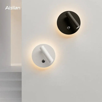 Modern black & white dimmable led wall lamp bedroom reading light