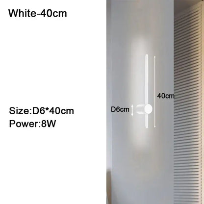 Modern black & white dimmable led wall lights bedroom sconce
