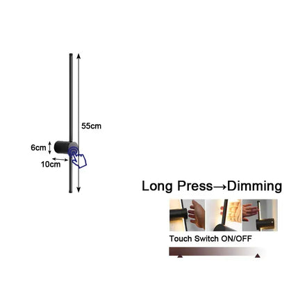 Modern black & white dimmable led wall lights bedroom sconce
