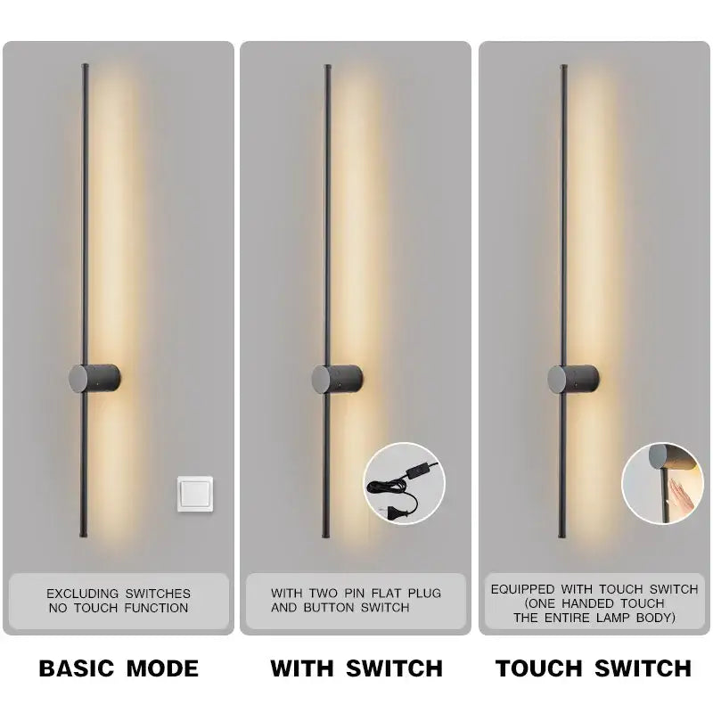 Modern black & white dimmable led wall lights bedroom sconce