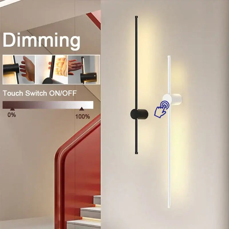 Modern black & white dimmable led wall lights bedroom sconce