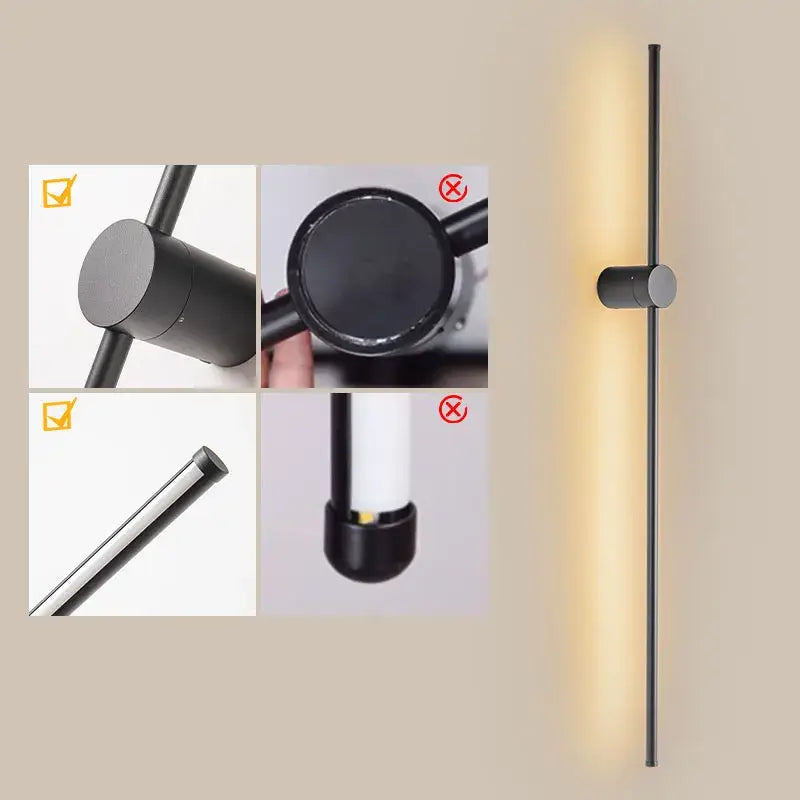 Modern black & white dimmable led wall lights bedroom sconce