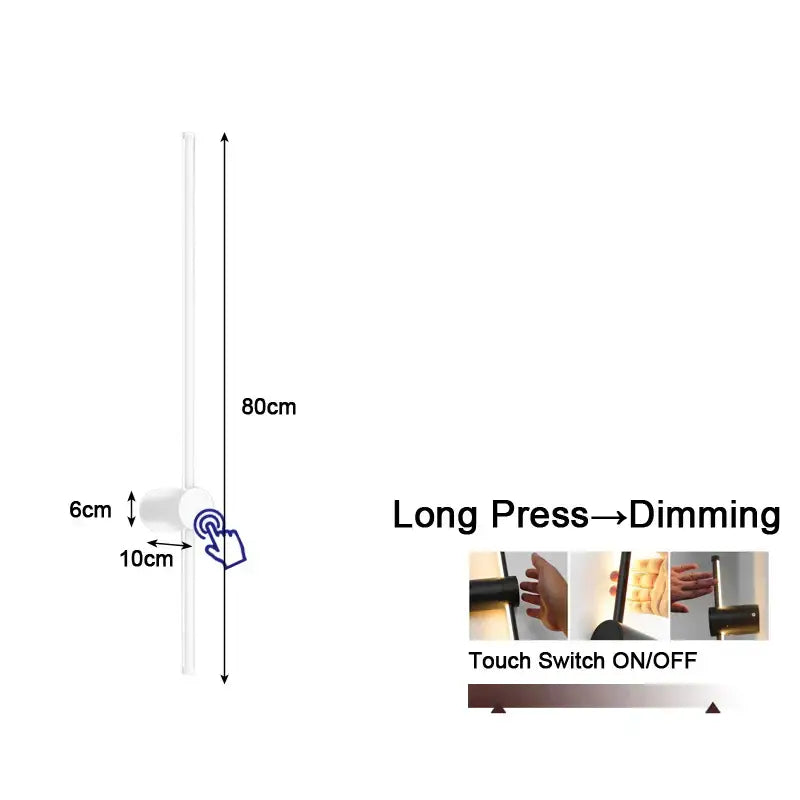 Modern black & white dimmable led wall lights bedroom sconce