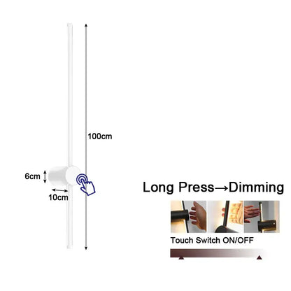 Modern black & white dimmable led wall lights bedroom sconce