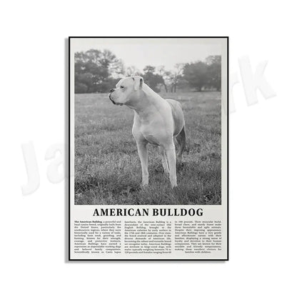Modern black & white dog breeds poster set – living room wall art