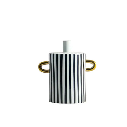 Modern black & white dots geometric ceramic vase living room decor