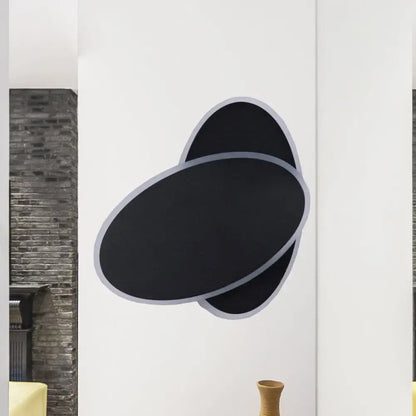 Modern black & white double oval wall sconce lamp bedroom light