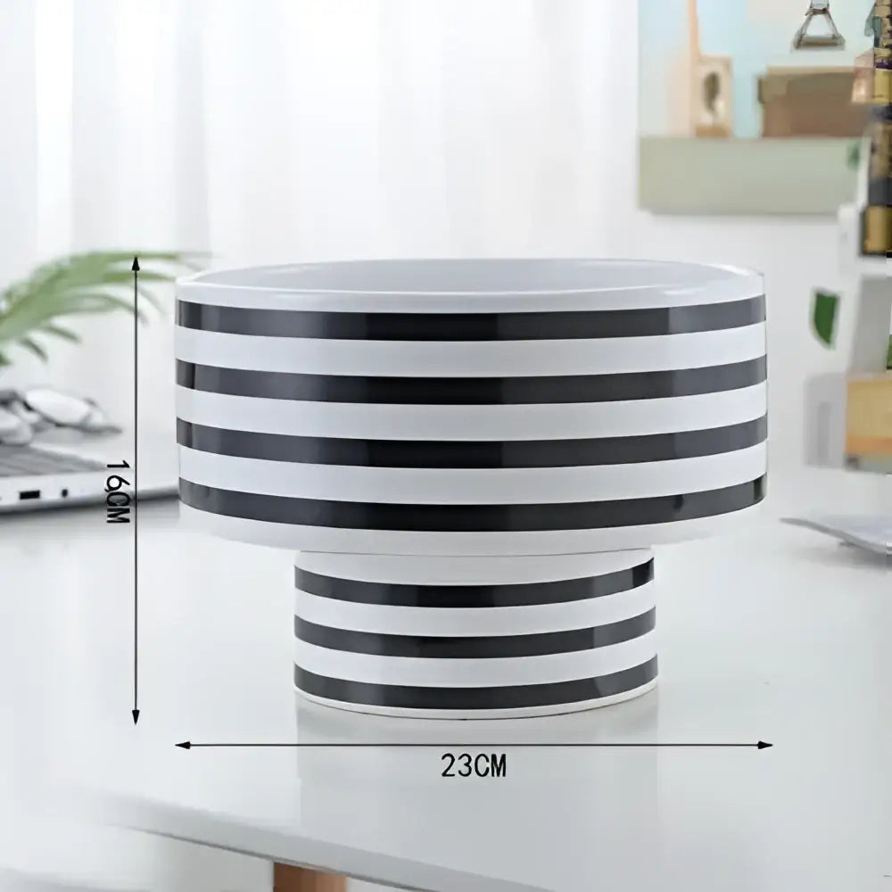 Modern black & white elegant striped ceramic vase living room decor