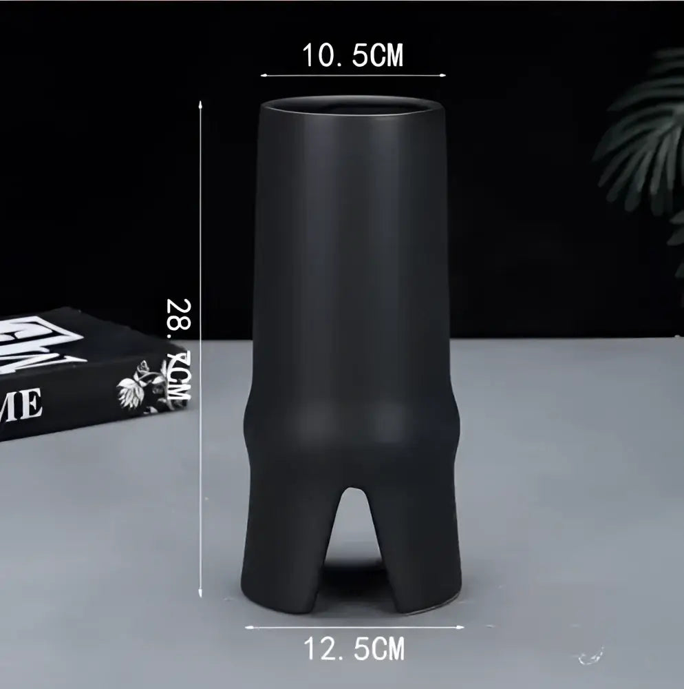 Modern black & white elegant striped ceramic vase living room decor