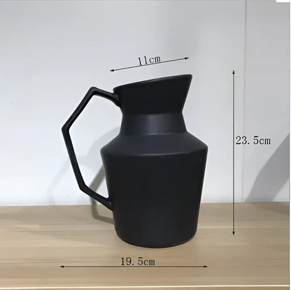 Modern black & white elegant striped ceramic vase living room decor