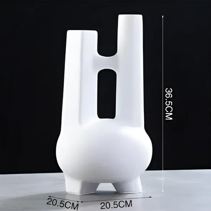 Modern black & white elegant striped ceramic vase living room decor