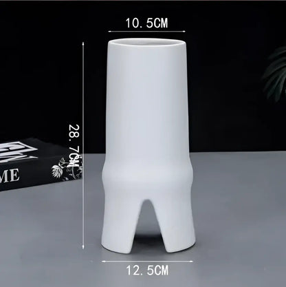 Modern black & white elegant striped ceramic vase living room decor
