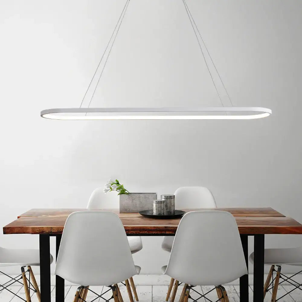 Modern black & white ellipse hanging lamp dining room led light