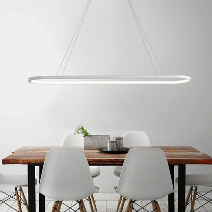 Modern black & white ellipse hanging lamp dining room led light