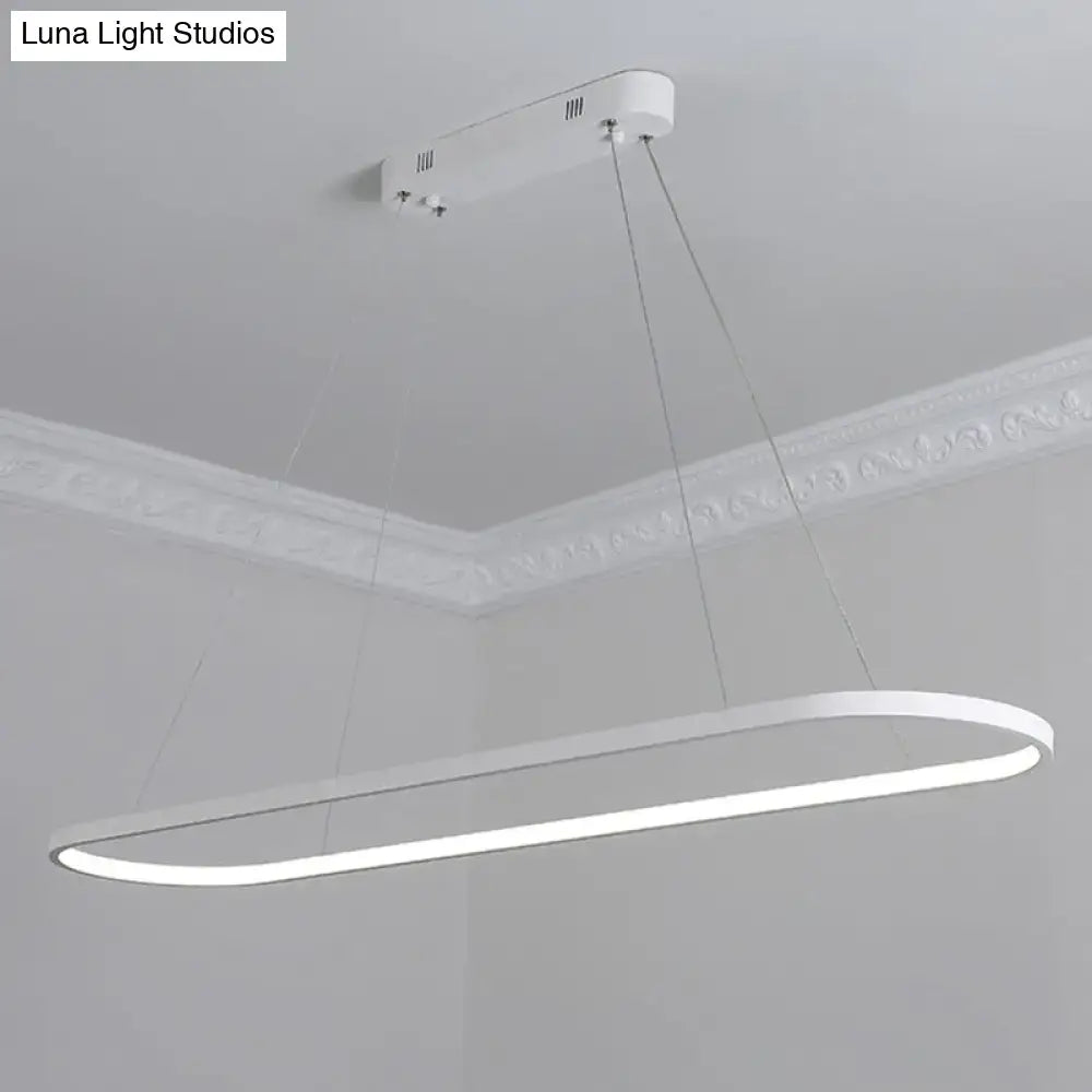 Modern black & white ellipse hanging lamp dining room led light