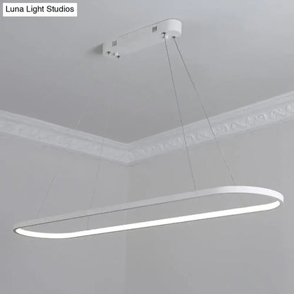 Modern black & white ellipse hanging lamp dining room led light