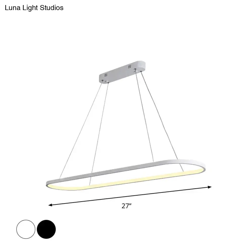 Modern black & white ellipse hanging lamp dining room led light