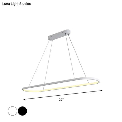 Modern black & white ellipse hanging lamp dining room led light