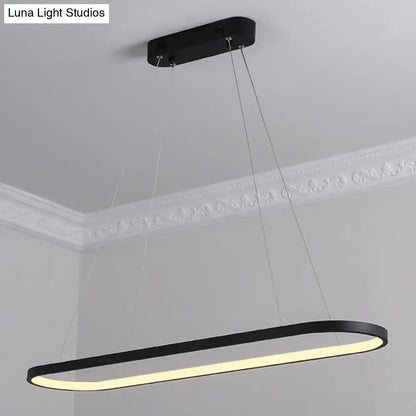 Modern black & white ellipse hanging lamp dining room led light