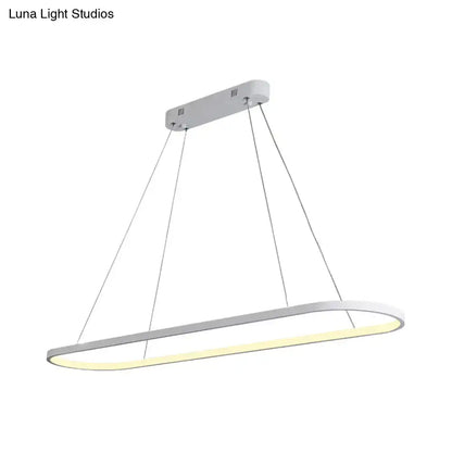 Modern black & white ellipse hanging lamp dining room led light