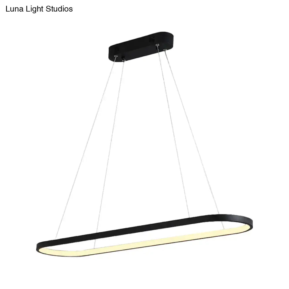 Modern black & white ellipse hanging lamp dining room led light