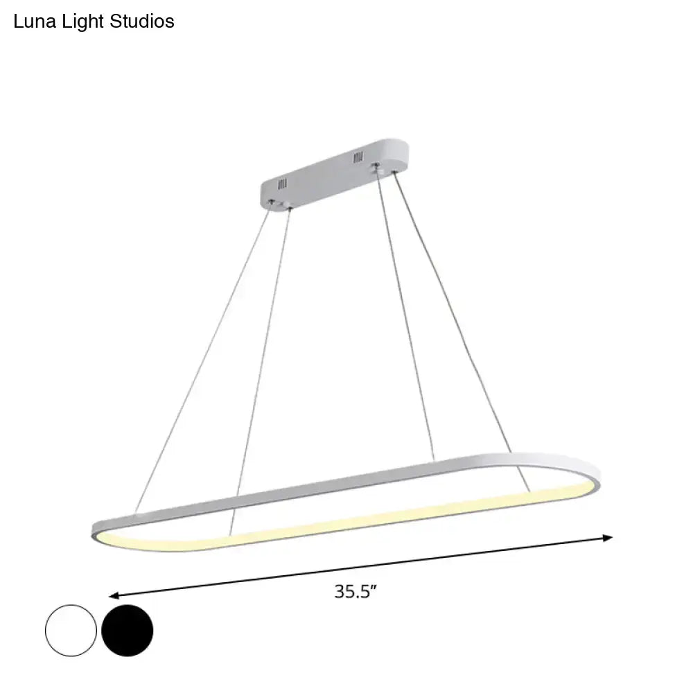 Modern black & white ellipse hanging lamp dining room led light