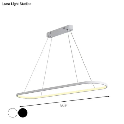 Modern black & white ellipse hanging lamp dining room led light