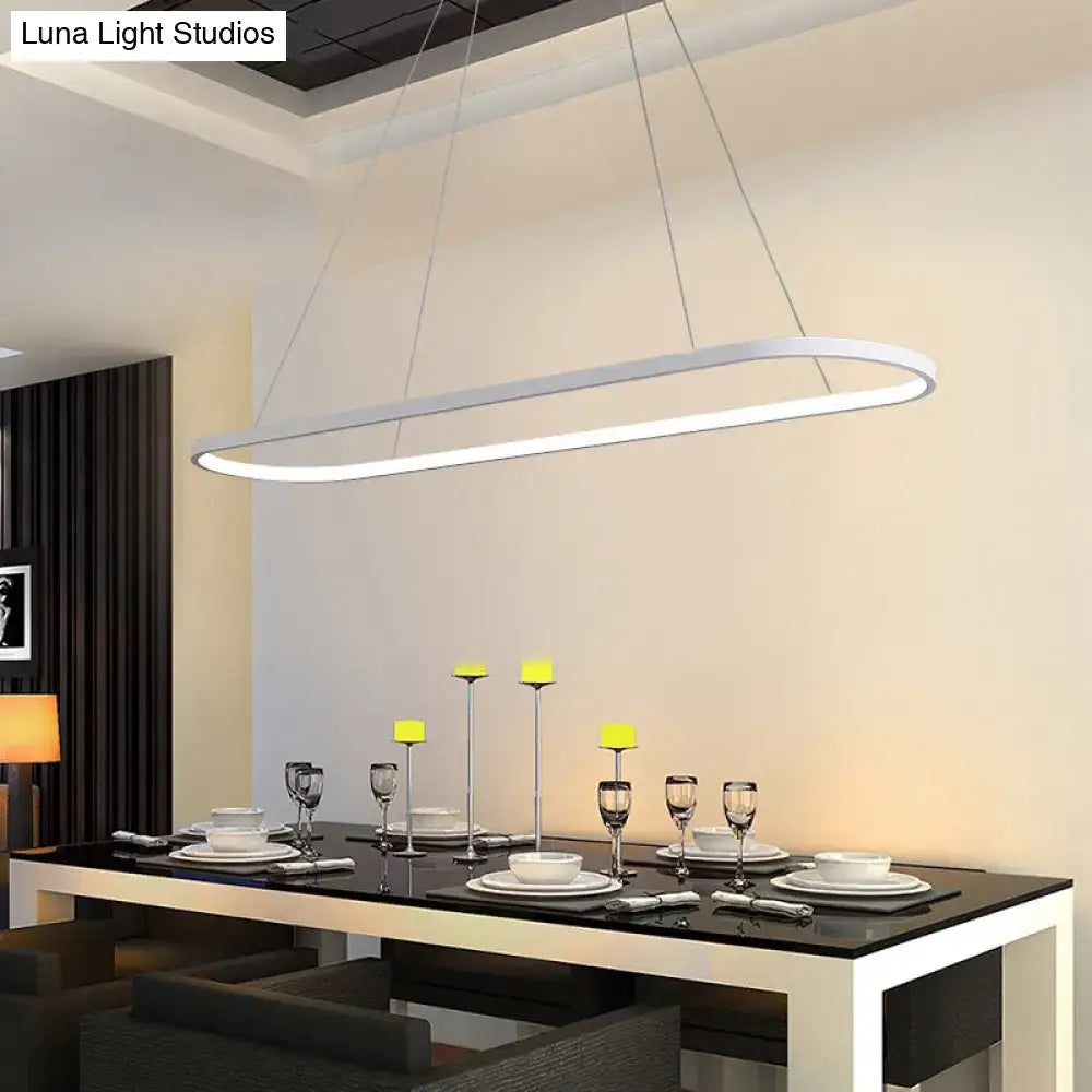 Modern black & white ellipse hanging lamp dining room led light