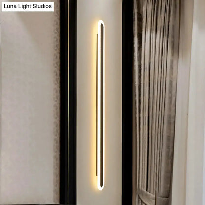 Modern black & white elliptical acrylic wall sconce aisle light
