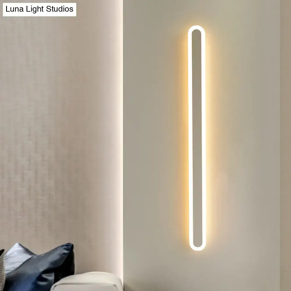 Modern black & white elliptical acrylic wall sconce aisle light