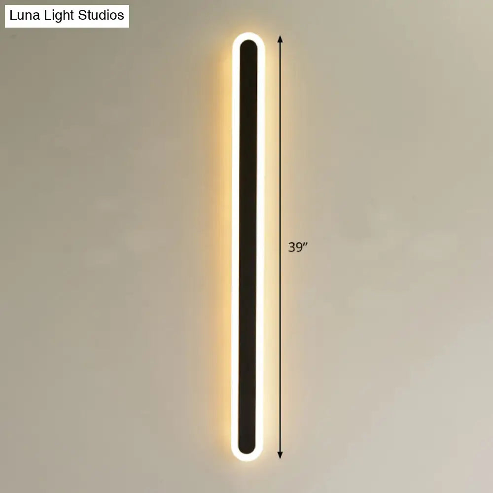 Modern black & white elliptical acrylic wall sconce aisle light