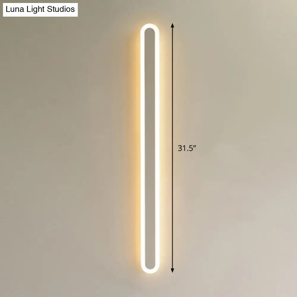 Modern black & white elliptical acrylic wall sconce aisle light