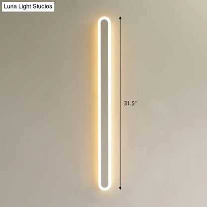 Modern black & white elliptical acrylic wall sconce aisle light
